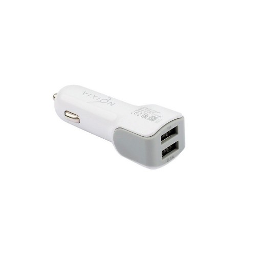 Адаптер автомобильный 2xUSB 5V 2.1А, Белый VIXION