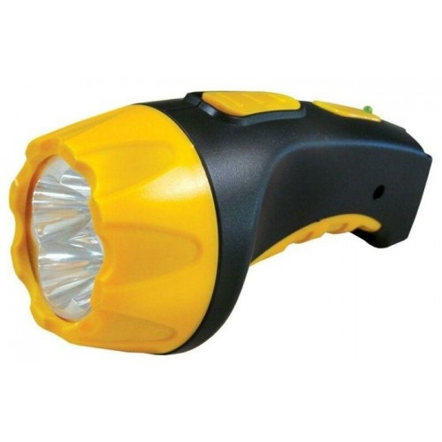 Фонарь светодиодный аккумуляторный Чёрный + Жёлтый, 7 LED, 220В, 2 режима, SLA, Пластик, коробка LED3807 ULTRAFLASH