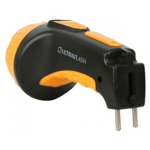 Фонарь светодиодный аккумуляторный Чёрный + Жёлтый, 7 LED, 220В, 2 режима, SLA, Пластик, коробка LED3807 ULTRAFLASH