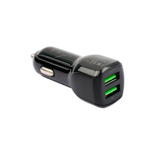 Адаптер автомобильный 2xUSB 5V 2.1А + USB-micro-USB кабель, Черный VIXION