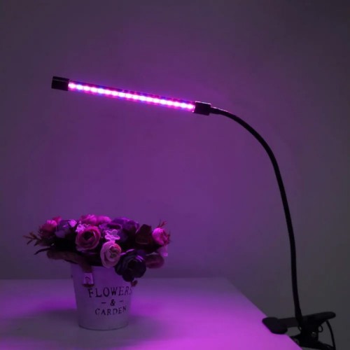 Светильник настольный для растений светодиодный на прищепке, 8Вт, IP40, Черный UF-780, C02, Ultraflash