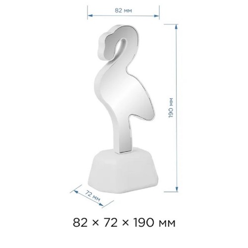 Светильник декоративный зеркальный 3Вт, 3xAA, 82x72x190мм, Пластик, Розовый свет "Фламинго" APEYRON Фото №2