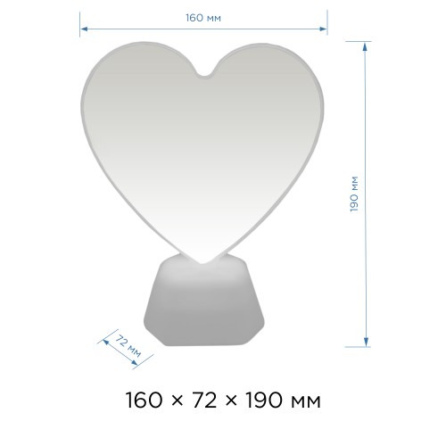 Светильник декоративный зеркальный 3Вт, 3xAA, 160x72x190мм, Пластик, Красный свет "Сердце" APEYRON Фото №4