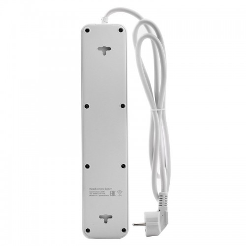 Сетевой фильтр 4 гнезда, с заземлением, длина 1,5метра, 16A, 4000Вт, USB+Type-C, WiFi+Счетчик Smart Home Camelion