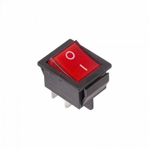 Выключатель клавишный ON-OFF 16А, 250В, с подсветкой, Красный REXANT