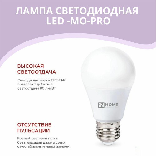 Лампа светодиодная низковольтная LED-MO-PRO 15Вт 12-48В Е27 6500К 1200Лм IN HOME