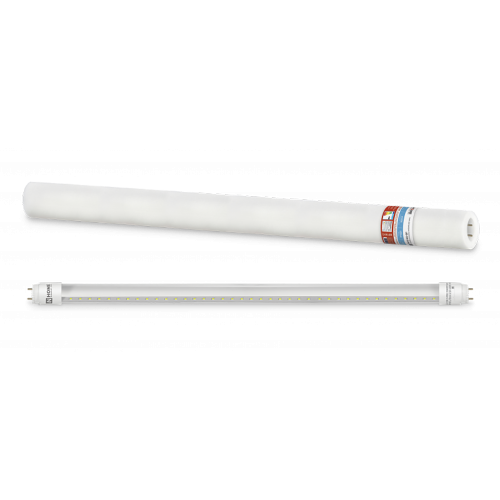 Лампа светодиодная линейная поворотная 10Вт, T8, длина 600мм, G13, 6500K, 220В прозрачная IN HOME