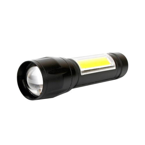 Фонарь светодиодный Чёрный, 1 LED XPE-COB, 3 режима, аккум., Алюминий E1337 UltraFlash