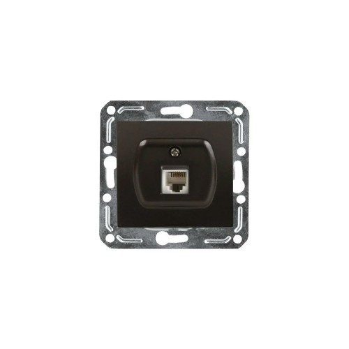 Розетка одноместная телефоная RJ -11 Чёрная V01-14-F12-M Nero Magenta Volsten
