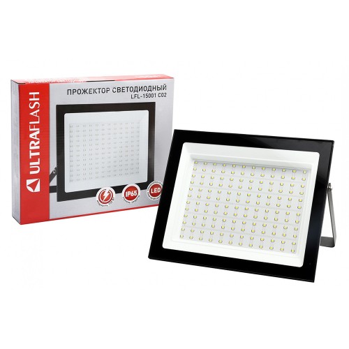 Прожектор светодиодный 150Вт, 220В, 6500K, Чёрный LFL-15001 C02 ULTRAFLASH