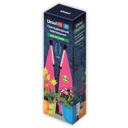 Светильник настольный для растений светодиодный на прищепке 15Вт, 220В, Чёрный ULT-P33-15W/SPSB BLACK Uniel