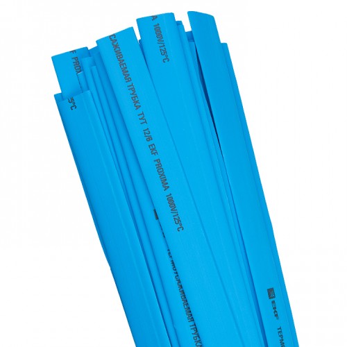 Трубка термоусаживаемая ТУТ 8/4мм Синяя, в отрезках длиной 1 метр PROxima EKF