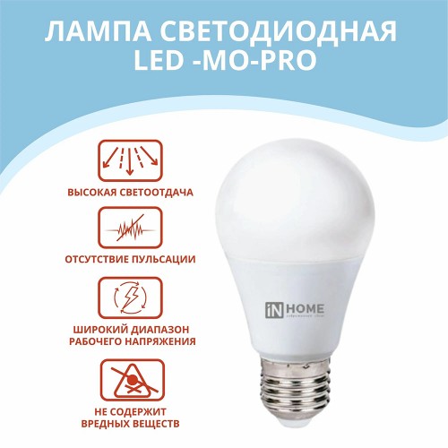 Лампа светодиодная низковольтная LED-MO-PRO 20Вт 12-48В Е27 6500К 1650Лм IN HOME