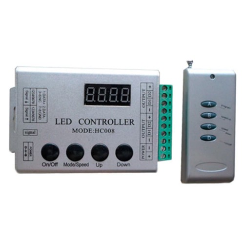 Контроллер для адресных светодиодных лент RGB 12-24В, с пультом ДУ RF-SPI-WS2811 SWG