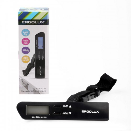 ERGOLUX ELX-SB04-C02 черные (весы ручные электронные безмен до 50 кг)