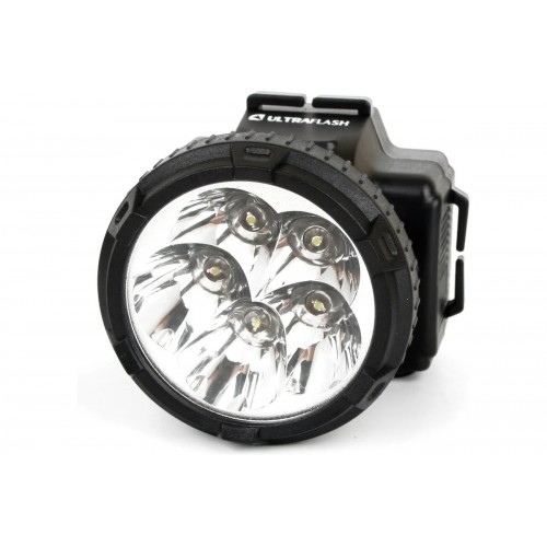 Фонарь светодиодный аккумуляторный налобный Чёрный, 5 LED, 220В, Пластик, коробка LED5365 ULTRAFLASH