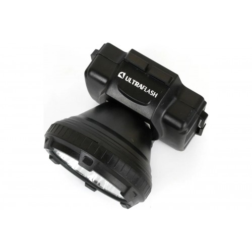 Фонарь светодиодный аккумуляторный налобный Чёрный, 5 LED, 220В, Пластик, коробка LED5365 ULTRAFLASH