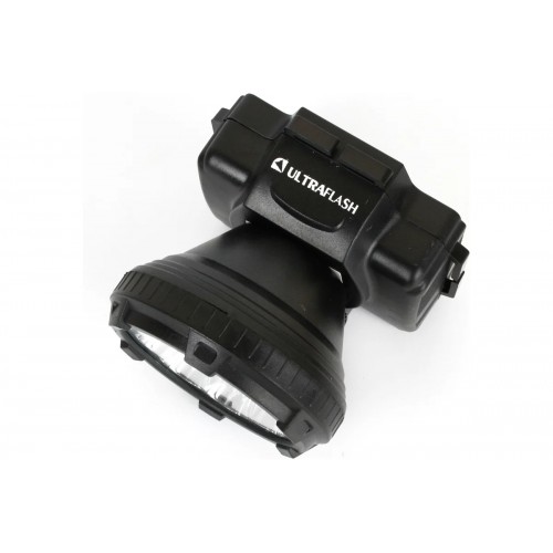 Фонарь светодиодный аккумуляторный налобный Чёрный, 0.5Вт LED, 220В, 2 режима, Пластик, коробка LED5366 ULTRAFLASH Фото №3