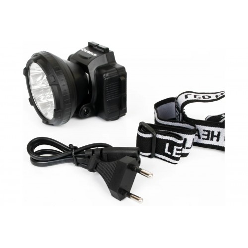 Фонарь светодиодный аккумуляторный налобный Чёрный, 0.5Вт LED, 220В, 2 режима, Пластик, коробка LED5366 ULTRAFLASH Фото №6