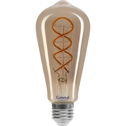 Филаментная светодиодная лампа General GLDEN-ST64DSS-6-230-E27-1800 1/5/20