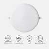 Панель светодиодная встраиваемая безрамочная FLP, 32Вт (24Вт+8Вт), 230В/50Гц, 2720лм, 4000К, IP20, ø225х21мм, круг, 3 режима свечения, регулировка под посадочное отверстие ø55-205мм, алюминиевый корпус Apeyron Фото 6