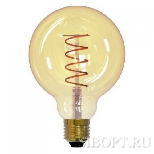 Лампа светодиодная шар филамент 4Вт, G95, E27, Золотистый, 220В GLV21GO Vintage Uniel