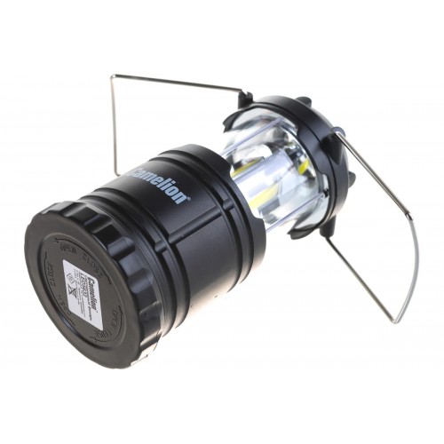Фонарь светодиодный кемпинговый Чёрный, 3 COB LED, 3xR03, Пластик, коробка LED5632 Camelion