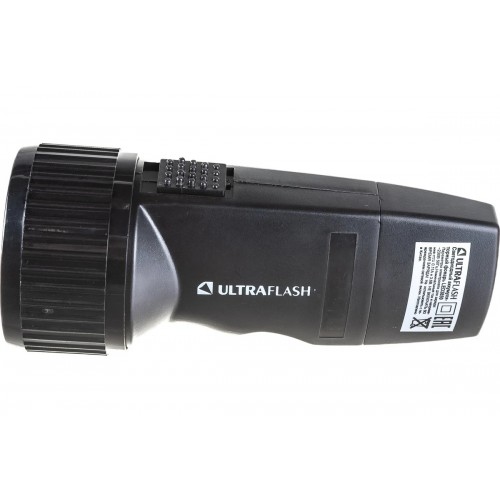 Фонарь светодиодный аккумуляторный Чёрный, 5 LED, 220В, SLA, Пластик, коробка LED3859 ULTRAFLASH