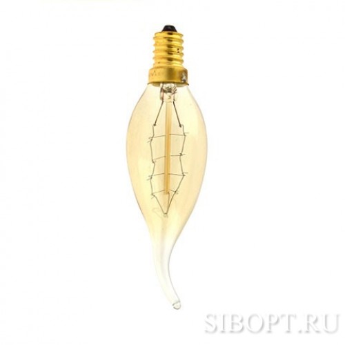 Лампа накаливания винтаж cвеча на ветру 60Вт E14 CW35 IL-V-CW35-60/GOLDEN/ZW01 Vintage UNIEL