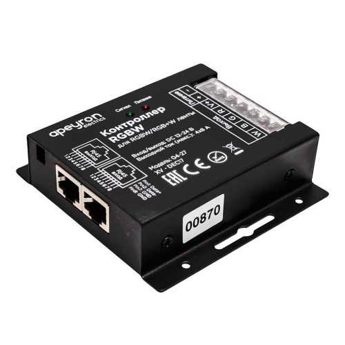 Контроллер для светодиодных лент RGBW 96/192Вт, 12/24В, 4 канала по 2А, пульт APEYRON Фото №2