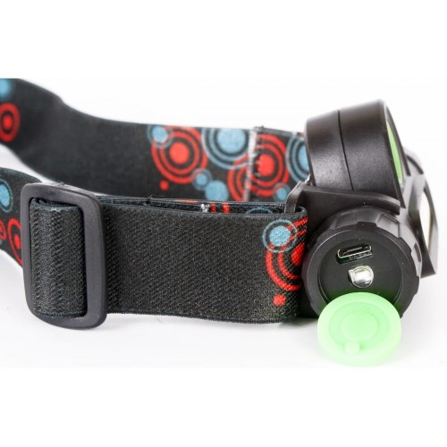 Фонарь светодиодный аккумуляторный налобный Черный, 3Вт XPE + COB LED, 3,7В, 2 режим, Пластик, коробка LED1340 ULTRAFLASH