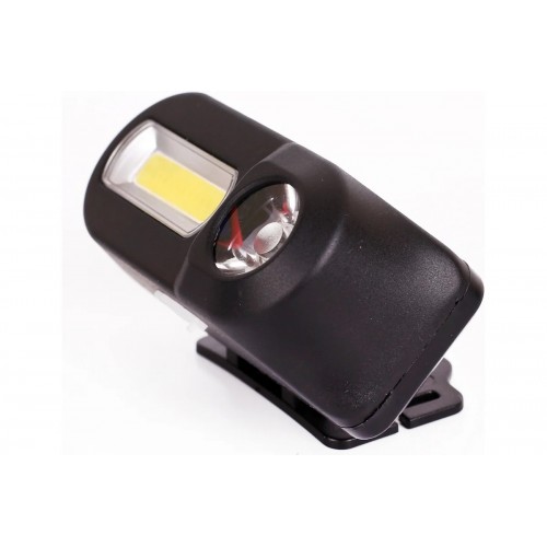 Фонарь светодиодный аккумуляторный налобный черный, 3+3Вт XPE + COB LED, 3,7В, 1 режим, Пластик, бокс LED53763 ULTRAFLASH