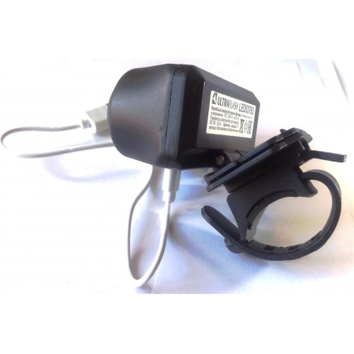 Фонарь светодиодный аккумуляторный налобный черный, 3+3Вт XPE + COB LED, 3,7В, 1 режим, Пластик, бокс LED53763 ULTRAFLASH