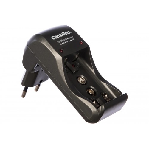 Зарядное устройство 2хAA/2xAAA или 1x9V, складная вилка, таймер, Титановое BC-1001A Camelion