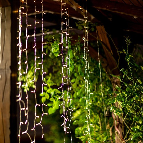 Садовый занавес на солнечной батарее. 192 светодиода. Теплый белый, USL-S-131/PT1515 WARM WHITE CURTAIN Uniel