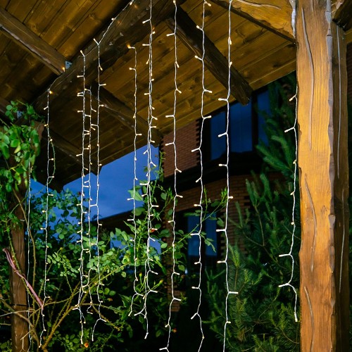 Садовый занавес на солнечной батарее. 192 светодиода. Теплый белый, USL-S-131/PT1515 WARM WHITE CURTAIN Uniel