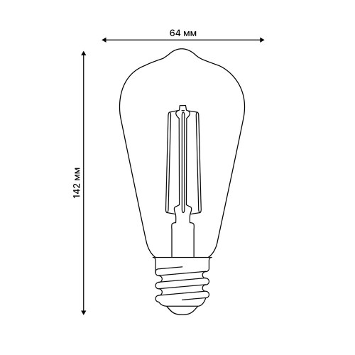 Лампа светодиодная LED-ST64-5W/GOLDEN/E27 GLV22GO Vintage. Форма «конус», золотистая колба. Картон. ТМ Uniel