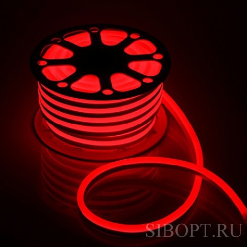 Гибкий светодиодный неон 220В, 8Вт/м, 2835 120 светодиодов/метр, Красный, IP67, ширина 8мм, длина 50 метров ULS-N21 RED Uniel Фото №1