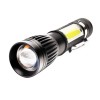 Фонарь светодиодный Чёрный, 1 LED-COB, 4 режима, аккум., фокус луча, USB, Алюминий 5333 UltraFlash