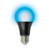 Лампа светодиодная груша 9Вт, A60, E27, ультрафиолетовая, 220В для дискотек (410nm) PLZ07BK Uniel Фото 2