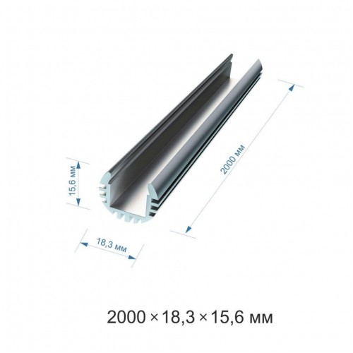 Профиль алюминевый для светодиодных лент 3x15,6мм, 2м, 08-18-01 APEYRON Фото №2