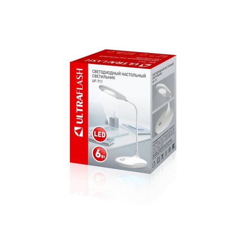 Светильник настольный светодиодный на подставке 6Вт, 220В, Белый UF-711 C01 ULTRAFLASH