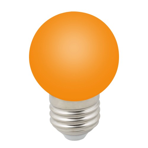 Лампа светодиодная шар 1Вт, G45, E27, Оранжевый, 220В 3 светодиода Volpe Фото №1