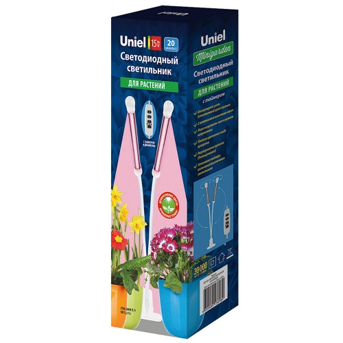 Светильник настольный для растений светодиодный на прищепке 15Вт, 220В, Белый ULT-P33-15W/SPLE WHITE Uniel Фото №20