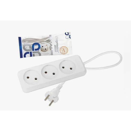 Удлинитель бытовой 3 гнезда, без заземления, 10А, длина 3 метра УК-203 Спутник