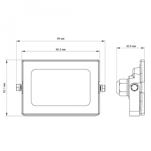 Прожектор светодиодный 10Вт, 220В, 6500K, Чёрный LFL-1001 C02 ULTRAFLASH
