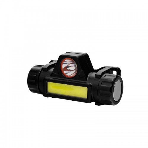 Фонарь светодиодный аккумуляторный налобный Черный 3Вт, 3,7В, XPE+COB LED, 2 режима, Диммер, бокс LED53405 Camelion