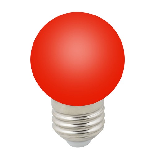 Лампа светодиодная шар 1Вт, G45, E27, Красный, 220В 3 светодиода Volpe