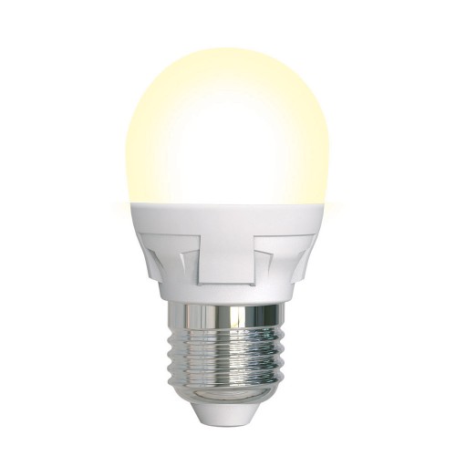 Лампа светодиодная шар диммируемая 7Вт, G45, E27, 3000K, 220В Uniel Фото №1