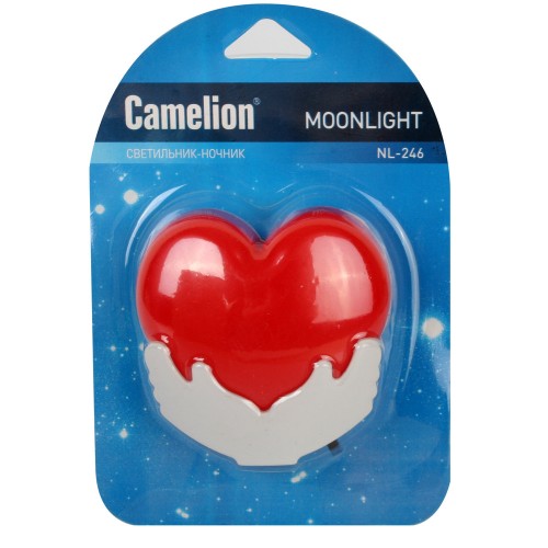 Ночник светодиодный 220В с выключателем "Сердце" NL-246 Camelion Фото №2